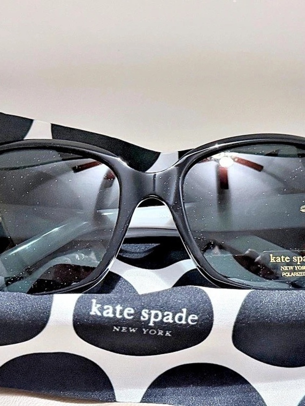 Kate Spade Annora/P/S Polarized Sunglasses Black & White